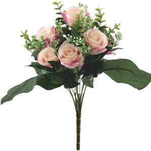 Rose and Eucalyptus 35cm Bush Light Pink