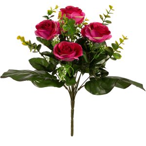 Rose-And-Eucalyptus-35cm-Bush-Fuchsia