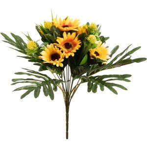 Gerbera-39cm-Bush-Yellow-Orange