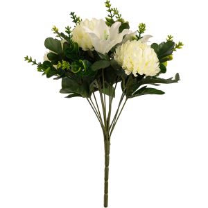 Chrysanth-Lily-And-Eucalyptus-33cm-Bush-White