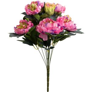 Peony-48cm-Bush-Cerise-Green