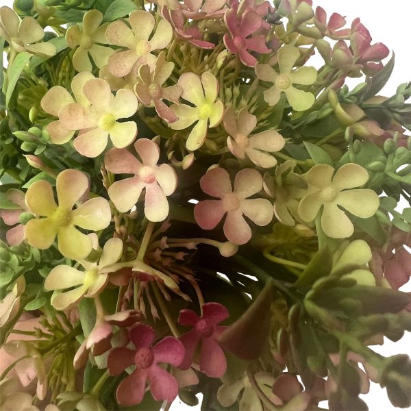 Flower/Foliage Bunch 30cm Pink/Green