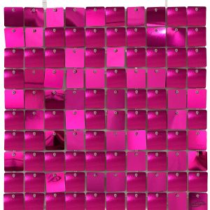 Sequin Wall Panel 30cm Metallic Fuchsia Pink