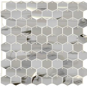 Sequin Wall Panel Hexagons 30cm Silver