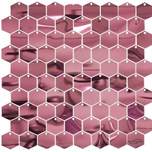 Sequin Wall Panel Hexagons 30cm Rose Gold