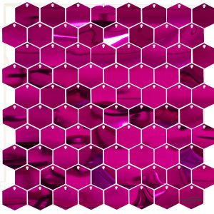 Sequin Wall Panel Hexagons 30cm Fuchsia Pink