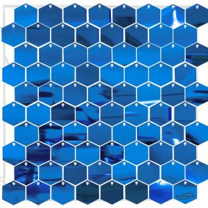 Sequin Wall Panel Hexagons 30cm Light Blue