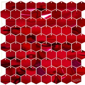 Sequin Wall Panel Hexagons 30cm Red