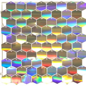 Sequin Wall Panel Hexagons 30cm Iridescent Silver