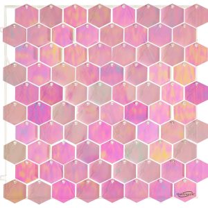 Sequin Wall Panel Hexagons 30cm Iridescent Pink